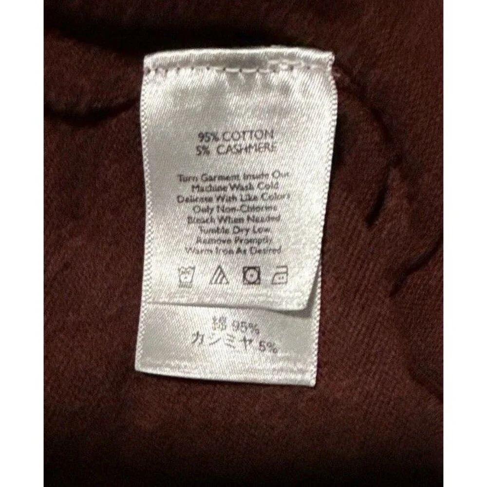 Eddie Bauer Men’s XLT 1/4 Zip Sweater Maroon Cotton Cashmere Pullover - Picture 3 of 6